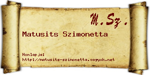 Matusits Szimonetta névjegykártya